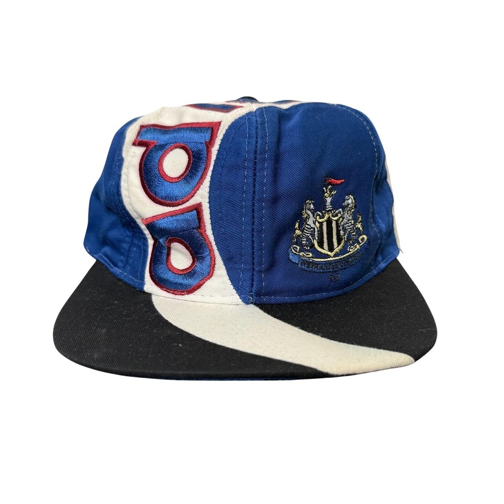 Vintage 90s Adidas Newcastle United Football Soccer Fifa Snapback Hat Blue White